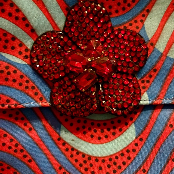 Red and Blue clutch Bag with Versatile Style - Picture 5 of 5